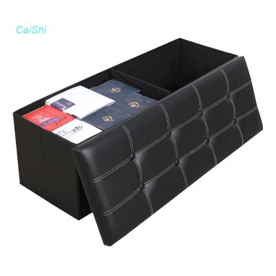 China Home Living Room Furniture Turkey Storage Leather Stool Organizer Storage Box Classic Foldable Viable Cube Storage for sale