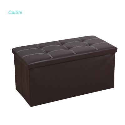 China Living Room Furniture Luxury Folding Leather Storage Stool for sale