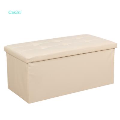 China Home Furniture Stool Square Stool Viable Storage Stool Leather Box for sale