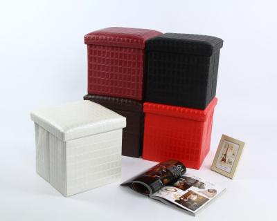 China Factory Modern Customizable Home Furniture Storage Folding Leather Kids Sneak Stool for sale