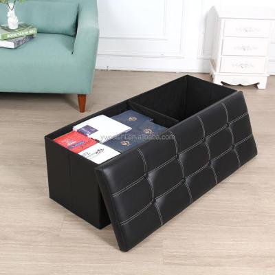 China Sustainable Faux Leather Stool Storage Bench With Lid, Cube Foot Rest Stool Seat, Folding Sofa Stool for sale