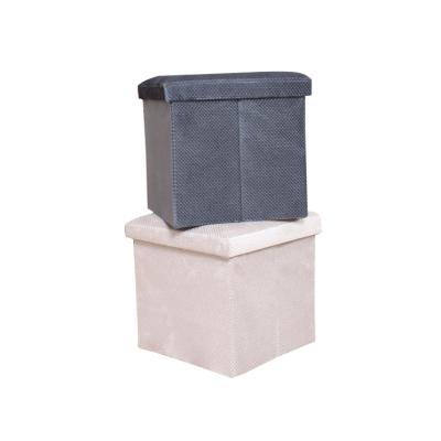 China stool home & Hot Sell Furniture Fabric Storage Ottoman Footstool Foldable Foam Cube Stool for sale