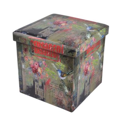 China New Style Foldable Home Storage Stools And Foldable Stools Square Antique Printing Stool for sale