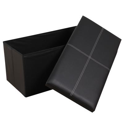 China Sustainable Home Furniture Storage Foldable Leather Storage Bins Organization for sale