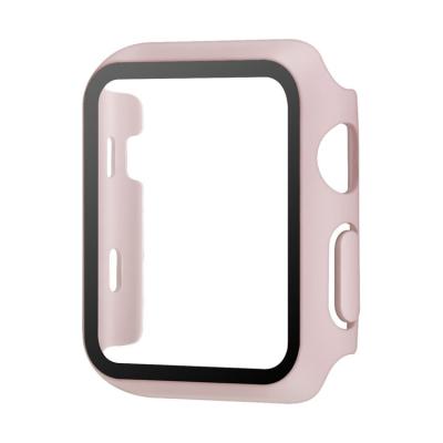 China Hot Promotional Pure Color Protective Glass 40mm Matte Hard Case +Tempered Screen Rubber Apple Watch Case for sale