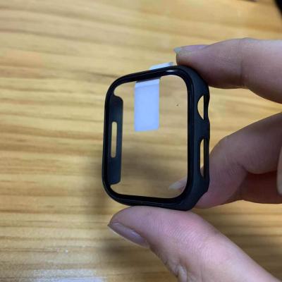 China Hottest Popular 41mm 45mm Apple Watch 7 Shockproof PC Hard Case With Screen Tempered Film for sale