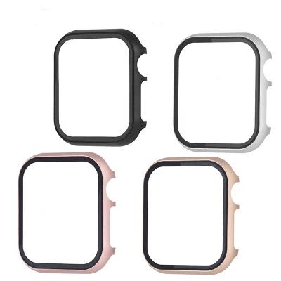 China Ultra Light Metal Glass View Apple Watch Protector Case+Tempered Metal Screen Protector Case For iWatch 12345 38mm 40mm 42mm 44mm for sale