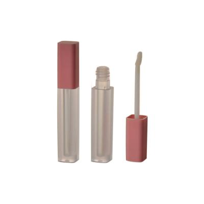 China Lipgloss-Rohr-Behälter der Fantasie-3ml klarer bereifter quadratischer mit rosa Kappe zu verkaufen