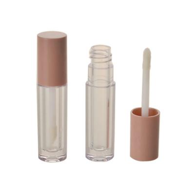 China 3ml círculo bonito Mini Lip Gloss Tube plástico claro vazio com escova à venda