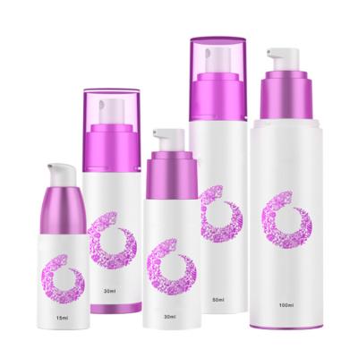 China Ronda Matte White Plastic COMO botella privada de aire cosmética 30ml 50ml de la bomba en venta