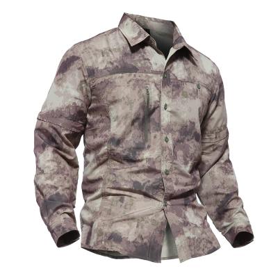 China Breathable Camouflage Tactical Power Dry Simple With Detachable Mens Shirt Modern for sale