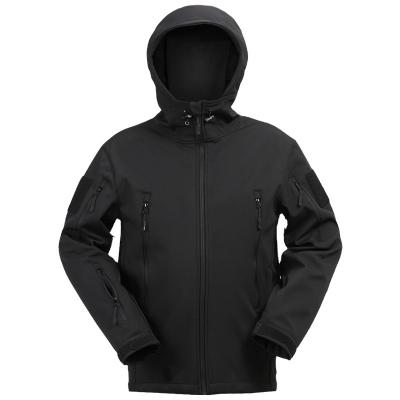 China Windproof 3 In 1 Tactical Jackets Mens Shark Skin Fleece Waterproof Black Hooded Molle Shell Jacket for sale