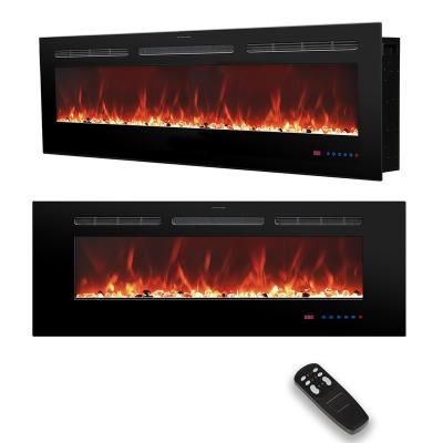 China LED Flame Lights Luxstar 30 Recessed Wall Mounted & Built-in Realistic Flame Effect Modern Electric Fireplace with Thermostat Dimmer for sale