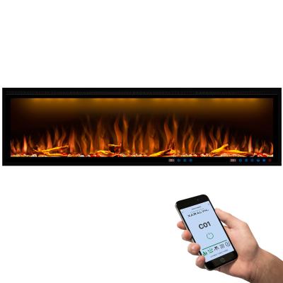 China 13 Colors Luxstar Heaters Indoor Realistic Flame Effect Modern Recessed Electric Fireplace with App Control for sale