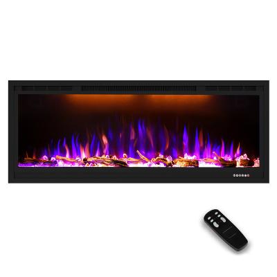 China Household Luxstar 3D Adjustable Smoke Effect Temperature Sale Recessed And Adjustable Maker Mounted Electric Fireplace With Remote Control for sale