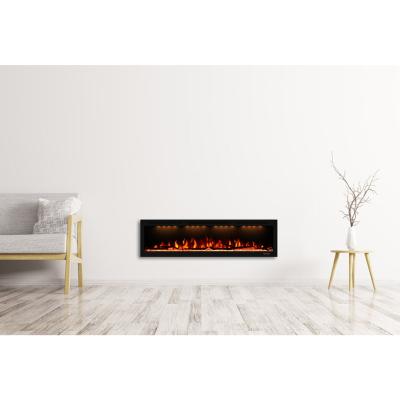 China Hotel Luxstar 60 Inch Home Heaters Led Charcoal Flame Recessed Electric Fireplaces Built In The Wall for sale