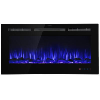 China Hotel LUXSTAR Electric Fireplace Recessed And Wall Mounted Fireplaces For Living Room With Remote And Overheating Protection for sale