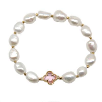 China 2020 New Style CLASSIC Romantic Pink Pearl Baroque Pearl Bracelet For Women for sale