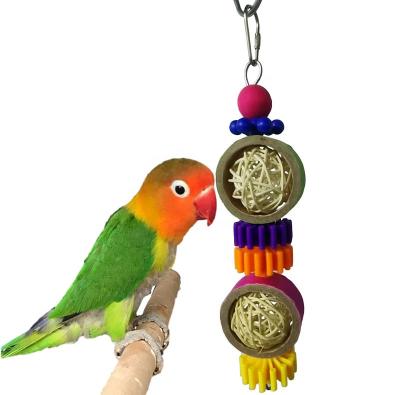 China Amazon hot sale tube bird gear toy parrot wooden toy viable colorful bite paper for sale