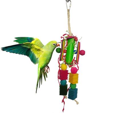 China Viable Colorful Paper Tube Bird Toys Wooden Bird Toys Bird Products Parrot Toys Amazon Hot Sale for sale