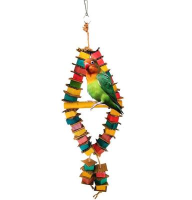 China Viable Parrot Nibbles at Toys Bird Toys Cardboard Color Blocks Building Blocks Destroying Toys for sale