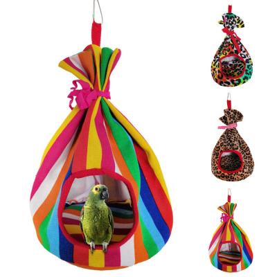 China Viable Bird House Mini Round Shape Bird Hammock Hot Bird Cave Hanging Random Color for sale