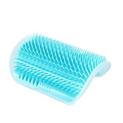 China Viable Pet Scratch Stiffened Cat Corner Massage Fixed Hair Removal Brush Tickling Comb for sale