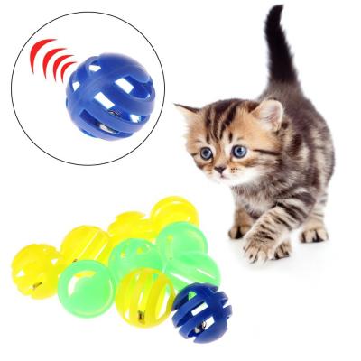 China Viable Pet Play Balls Pound Chase Rattle Toys with Jingle Bells for Cats Dogs Kittens Puppies 1.5 Inch Diameter for sale