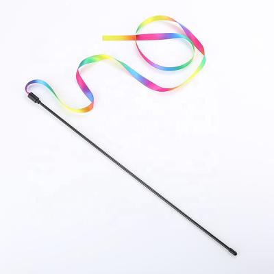 China New Cat Products Viable Colorful Ribbon Cat Stick Temptress 120cm for sale