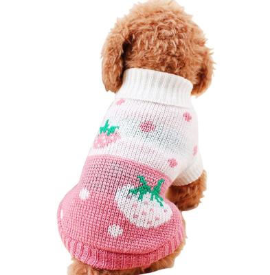 China Viable Dog Apparel Dog Sweater Small Medium Dog Milk Deer Teddy VIP Strawberry Sweater for sale