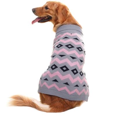 China Viable Dog Sweater Diamond Pattern Pet Festive Coat Puppy Winter Clothes for sale