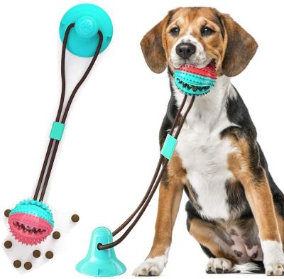 China Viable Pet Molar Bite Toy Multifunction Suction Cup Dog Toys Interactive Treat Chewing Dispensing Toy with Suction Cup for Chewing Teeth for sale