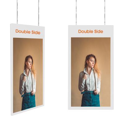 China Indoor Double Side High Brightness Store Ceiling Hanging LCD Panel Sign Advertising Window Digital Signage Display for sale