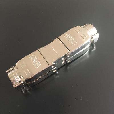 China Type Cable Networking RJ45 Toolless Coupler Cat6A Shielded Cable Connector For Cat6a Lan Cable for sale