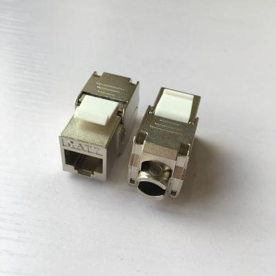 China RJ45 Zinc Alloy STP Toolless Cat7 Keystone 180 Degree ftp Jack for sale