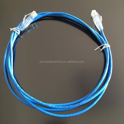 China Super Slim 28AWG RJ45 Lan Cable Cat 6 UTP 28AWG Bare Copper Patch Cord for sale