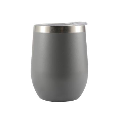 China Sustainable High Quality Bulk Stainless Steel 304 Interior And Exterior 12oz Travel Eggshell Wine Tumbler for sale