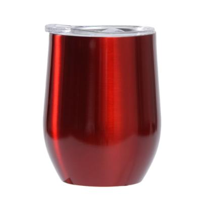 China Various Viable Durable Insulated 12oz Eggshell Wine Tumbler Cups With Lid for sale