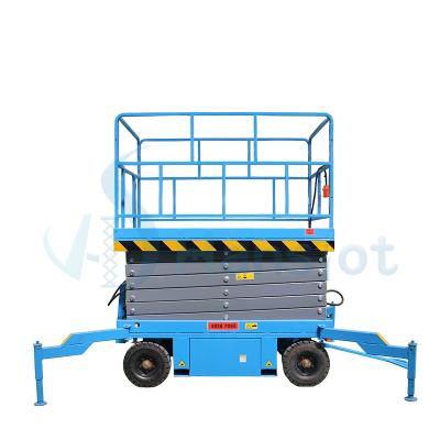 China CE 8m 10m 12m Overhead Hydraulic Electric Mobile Scissor Lift Table for Construction Work for sale