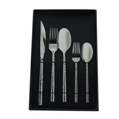 China Manufacturer Disposable Flatware 304 Stainless Steel Fork Knife Spoon Gift 5 Pcs Luxury Cutlery Sets for sale