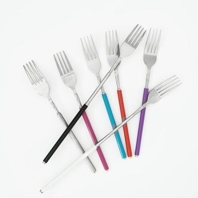 China Travel Sustainable Luxury Eco-Friendly Reusable Flatware Dinnerware Long Metal Telescopic Fork for sale