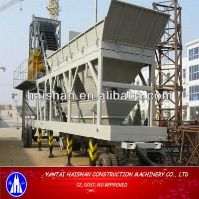 China 50m3/h Mobile Concrete Mixing Plant 1500L for sale