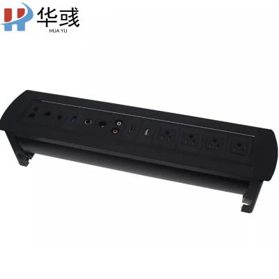 China Commercial Customized Manual Flip Table Embedded Power Socket With Universal USB Power Socket for sale