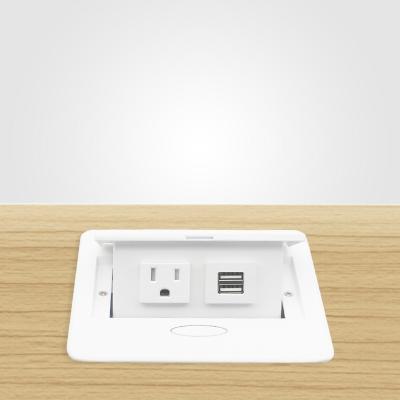 China Commercial Hot Selling USB Desk Table Recessed Power Socket Pop Up Power Socket Furniture Wooden Power Outlet for sale