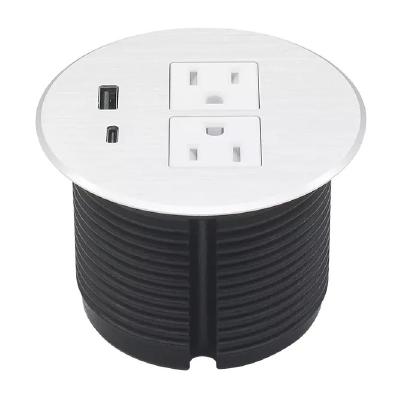 China Commercial High Quality Multifunctional Eu Usb Universal Sofa Round Power Socket Universal Desktop Charger for sale