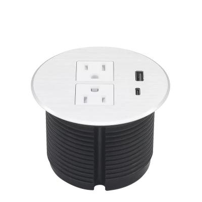 China Commercial Factory Directly Sell Smart Desk Sofa Round Double Plug Connector Desk Sockets for sale