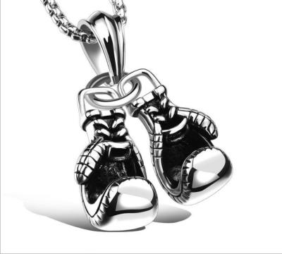 China 2021 New Arrival Durable Custom Logo Punk Style Boxing Glove-shape Titanium Steel Retro Necklace for sale