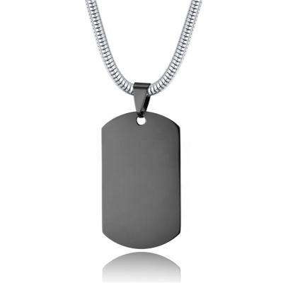 China Wholesale LOGO Men's Necklace Customize Polished Stainless Steel Soldier Necklace Factory Price Army Necklace for sale