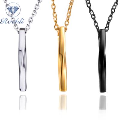 China Fashionable creative jewelry stainless steel pendant twisted titanium steel men's necklace Japanese and Korean hot fashion style for sale