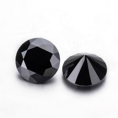 China Color game or fire wholesale synthetic black loose moissanite diamond 1carat 6.5mm moissanite for sale